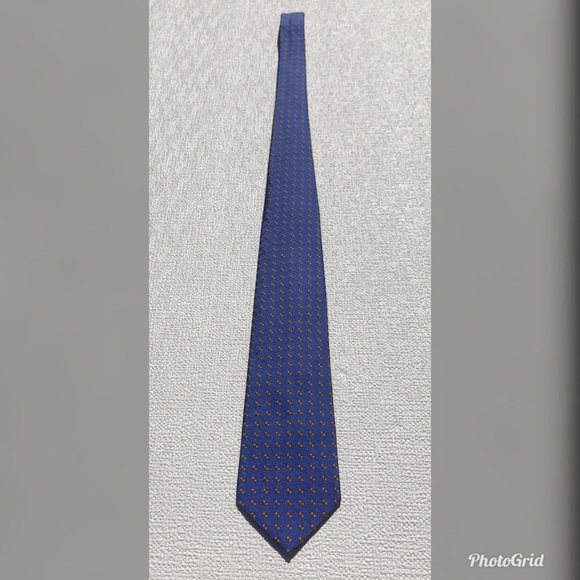 Brooks Brothers XL Blue with Brown Squares Tie - Picture 3 of 5